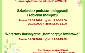 Plakat Uniwersytet Samorządności sierpień 2026