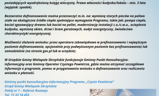 Informacje o programie 'Czyste Powietrze'